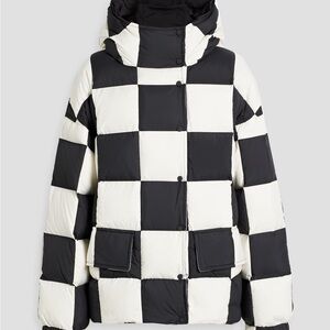 Checkered Black and White Puffer Jacket